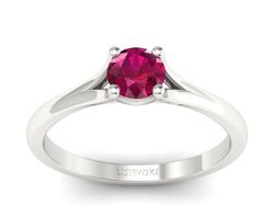Złoty pierścionek z rubinem - p16748br