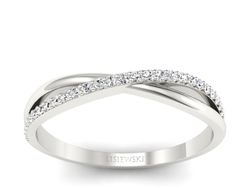 Złoty Pierścionek z brylantami białe złoto 585 - p16749b
