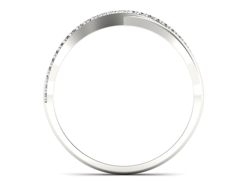 Złoty Pierścionek z brylantami białe złoto 585 - p16749b - 2