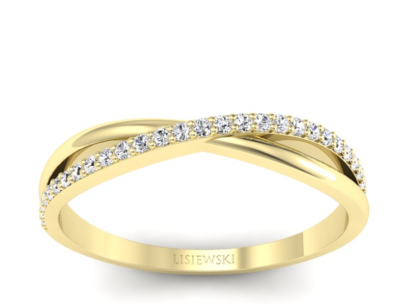 Złoty Pierścionek z brylantami żółte złoto 585 - p16749z - 1