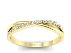 Złoty Pierścionek z brylantami żółte złoto 585 - p16749z