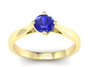 Złoty pierścionek z szafirem żółte złoto szafir