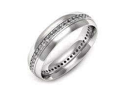 Pierscionek Obrączka z brylantami białe złoto 585 - p16758b