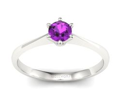 Pierścionek z ametystem w białym złocie piękno i magia - p16760bat