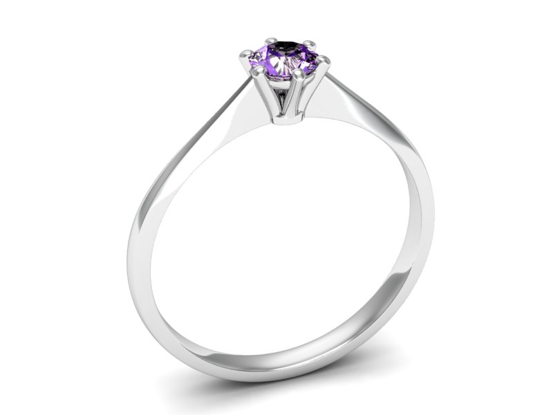 Pierścionek z ametystem w białym złocie piękno i magia - p16760bat - 2