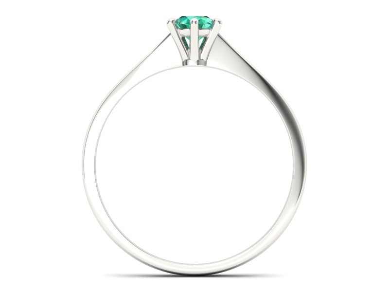 Pierścionek ze szmaragdem w białym złocie blask i urok - p16760bsm - 2