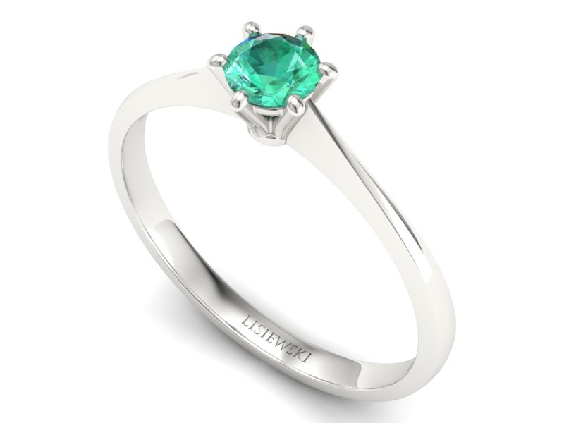 Pierścionek ze szmaragdem w białym złocie blask i urok - p16760bsm - 3