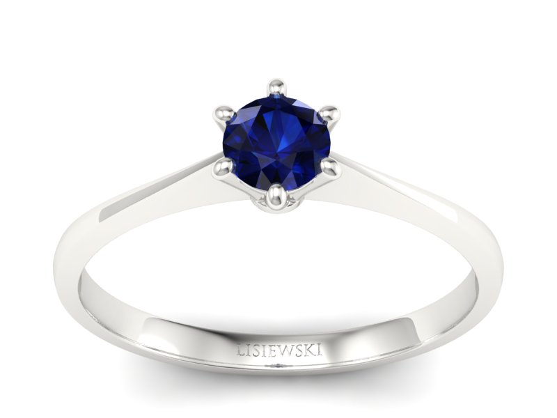 Złoty pierścionek z szafirem wyjątkowy blask natury - p16760bsz - 1