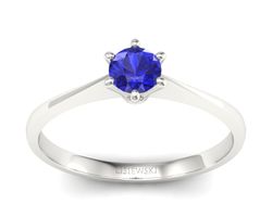 Złoty pierścionek z szafirem w białym złocie | Jubiler - p16760bszc