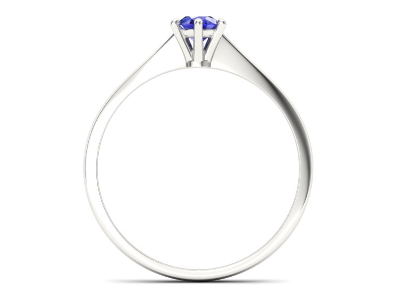 Złoty pierścionek z szafirem w białym złocie | Jubiler - p16760bszc - 2