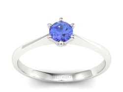 Złoty pierścionek z tanzanitem tęczowy blask dla niej - p16760bt