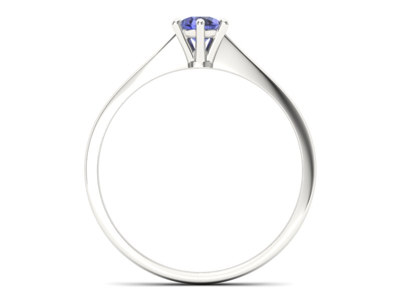 Złoty pierścionek z tanzanitem tęczowy blask dla niej - p16760bt - 2