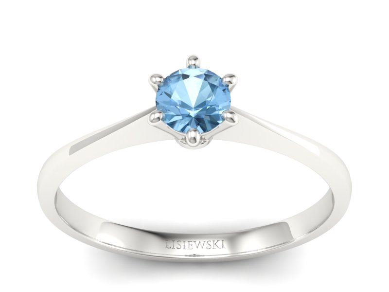 Pierścionek z topazem w białym złocie pełen świeżości - p16760btp - 1