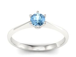 Pierścionek z topazem w białym złocie pełen świeżości - p16760btp