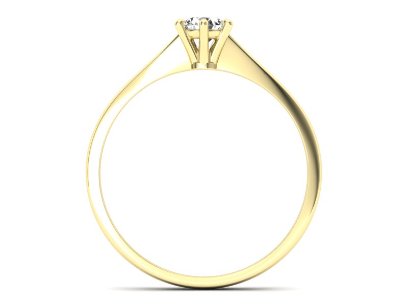 Złoty Pierścionek z brylantem żółte złoto 585 - p16760z - 2