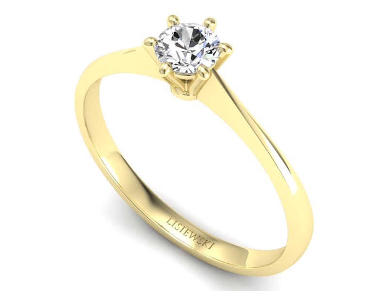 Złoty Pierścionek z brylantem żółte złoto 585 - p16760z - 3