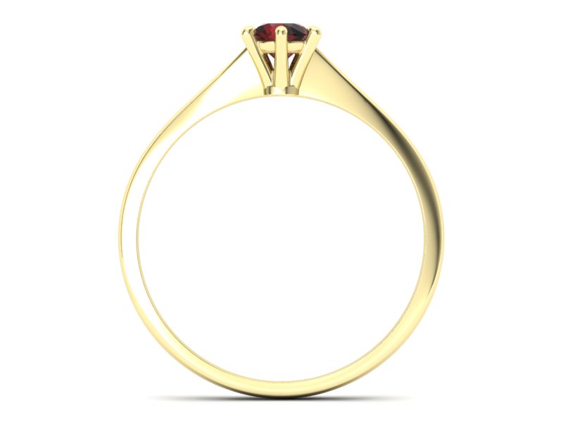 Złoty Pierścionek z granatem żółte złoto 585 - p16760zgr - 2