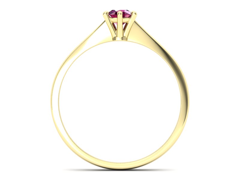 Złoty Pierścionek z rubinem żółte złoto próby 585 - p16760zr - 2