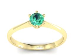 Złoty Pierścionek ze szmaragdem żółte złoto 585 - p16760zsm