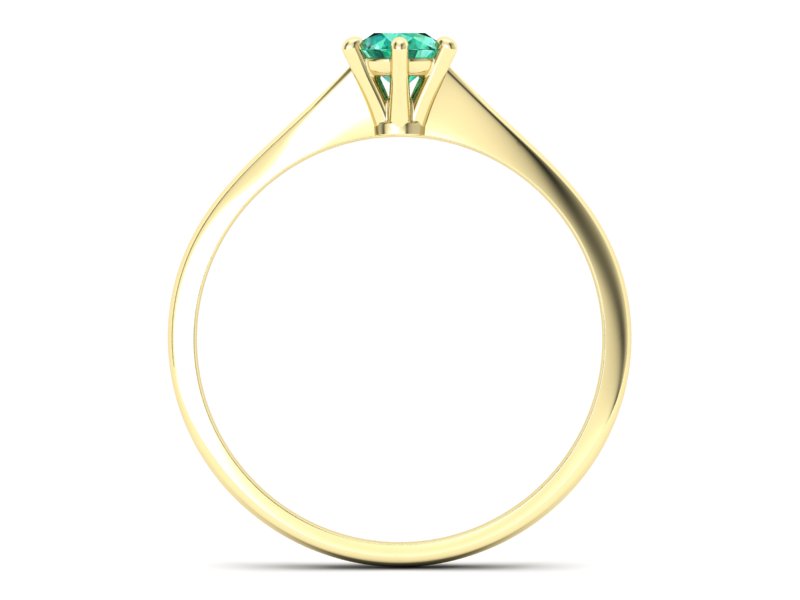 Złoty Pierścionek ze szmaragdem żółte złoto 585 - p16760zsm - 2