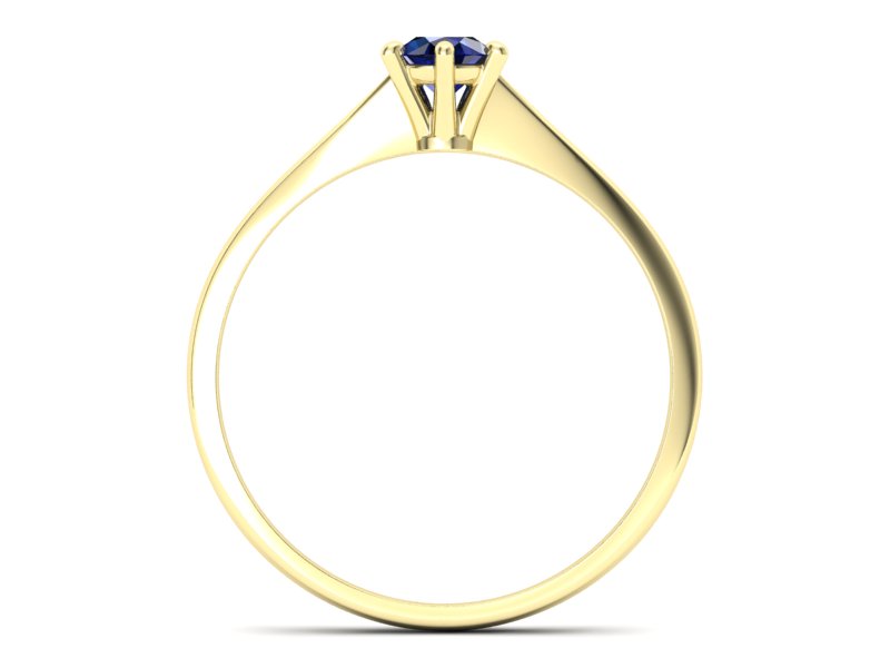 Złoty pierścionek z szafirem złoto próba 585 - p16760zsz - 2