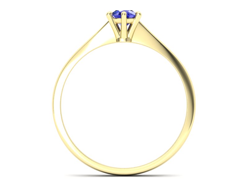 Złoty Pierścionek z szafirem żółte złoto szafir - p16760zszc - 2