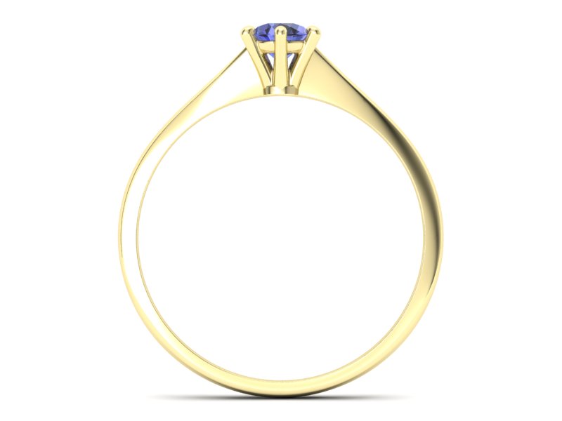 Złoty Pierścionek z tanzanitem żółte złoto 585 - p16760zt - 2
