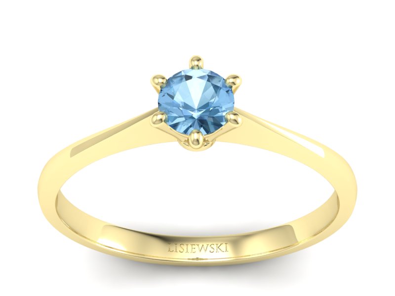 Złoty Pierścionek z topazem żółte złoto 585 - p16760ztp - 1