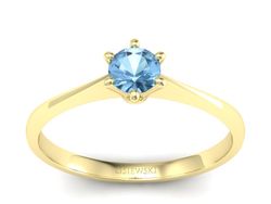 Złoty Pierścionek z topazem żółte złoto 585 - p16760ztp