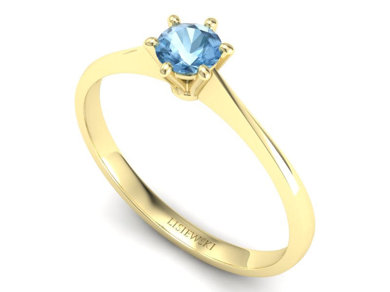 Złoty Pierścionek z topazem żółte złoto 585 - p16760ztp - 3