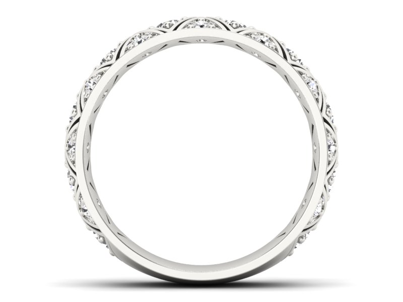 Pierscionek Obrączka z brylantami białe złoto 585 - p16770b - 2