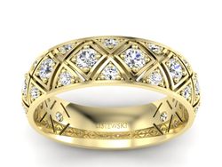 Obrączka z brylantami żółte złoto próba 585 - p16770z