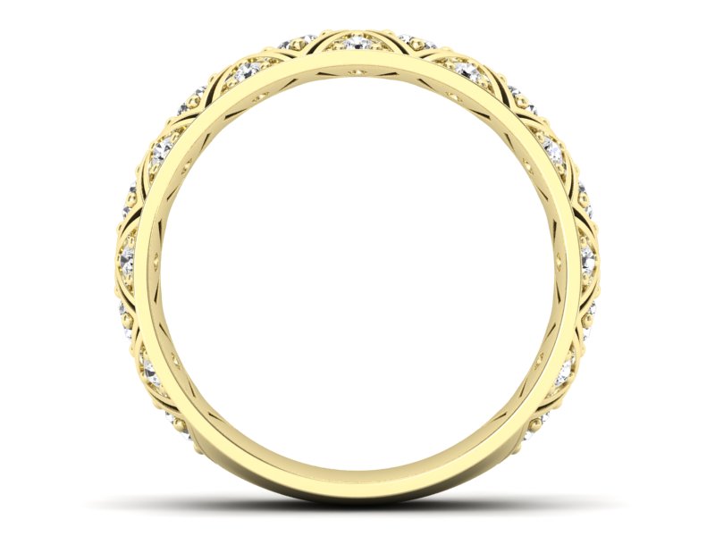 Obrączka z brylantami żółte złoto próba 585 - p16770z - 2