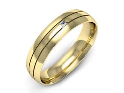 Obrączka z brylantem żółte złoto próba 585 - p16774z