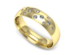 Obrączka z brylantami żółte złoto próba 585 - p16778z