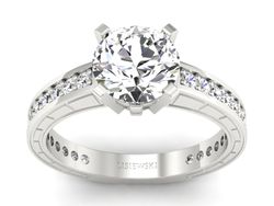 Złoty Pierścionek z brylantami białe złoto 585 - p16779b