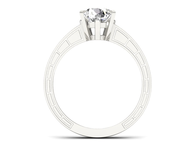 Złoty Pierścionek z brylantami białe złoto 585 - p16779b - 2