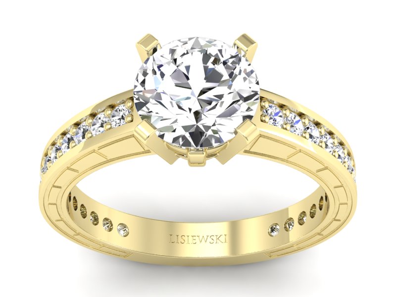 Złoty Pierścionek z brylantami żółte złoto 585 - p16779z - 1