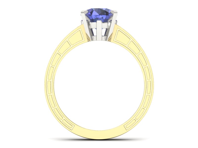Pierścionek z tanzanitem i brylantami złoto 585 - p16779zbt - 2