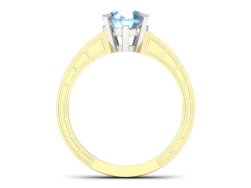 Pierścionek z topazem i brylantami złoto 585 - p16779zbtp - 2