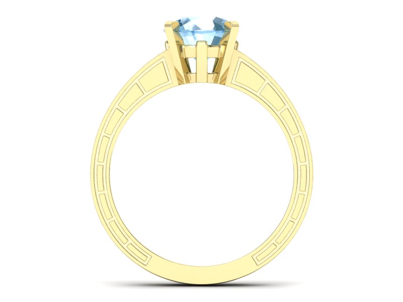 Pierścionek z topazem i brylantami żółte złoto - p16779ztp - 2