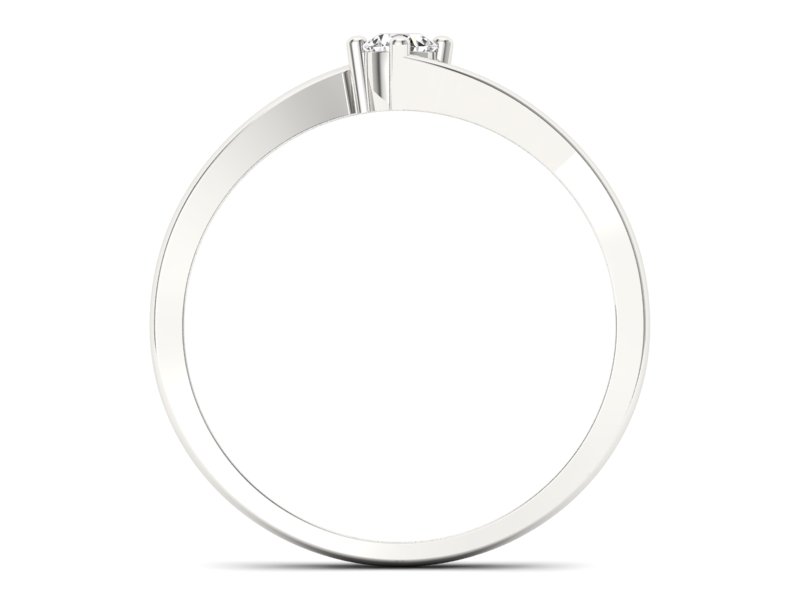 Złoty Pierścionek z brylantem białe złoto 585 - p16780b - 2