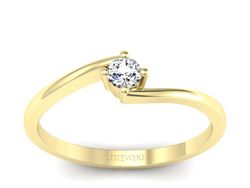 Złoty Pierścionek z brylantem żółte złoto 585 - p16780z