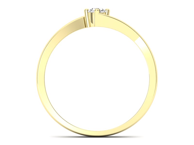 Złoty Pierścionek z brylantem żółte złoto 585 - p16780z - 2