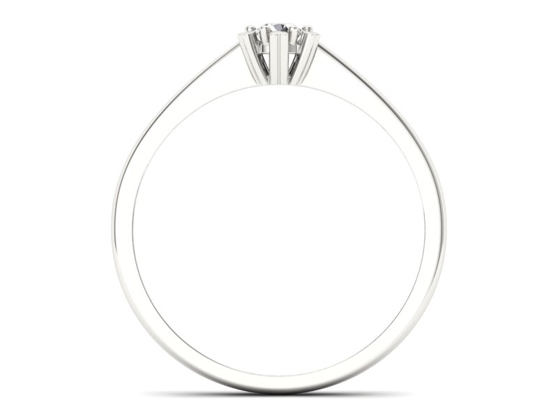 Złoty Pierścionek z brylantem białe złoto 585 - p16781b - 2