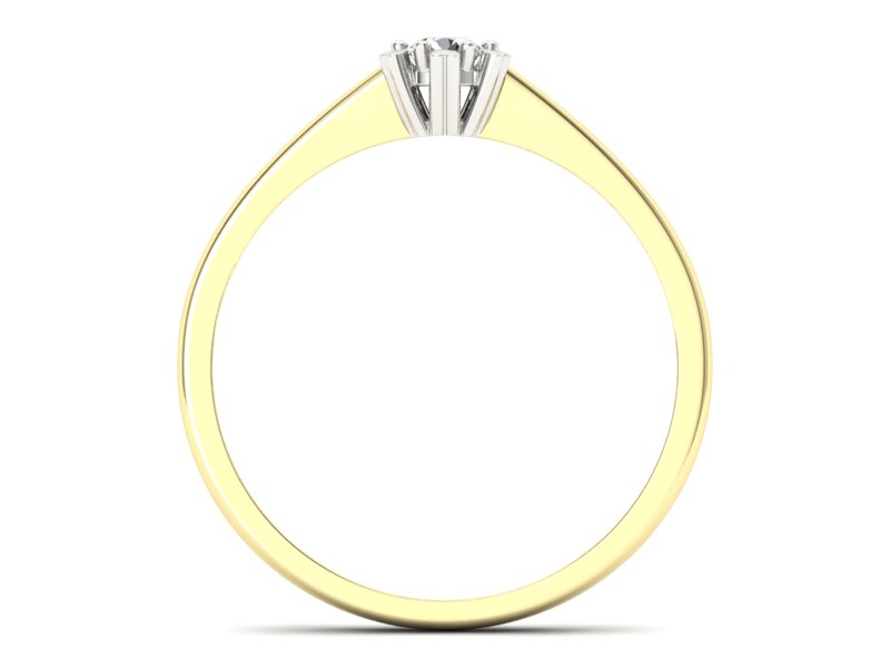 Pierścionek z brylantem z żółtego i białego złota - p16781zb - 2