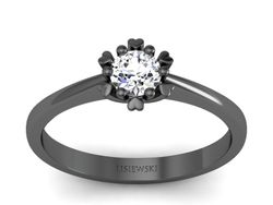Pierścionek zaręczynowy z diamentem czarne złoto - p16782cz