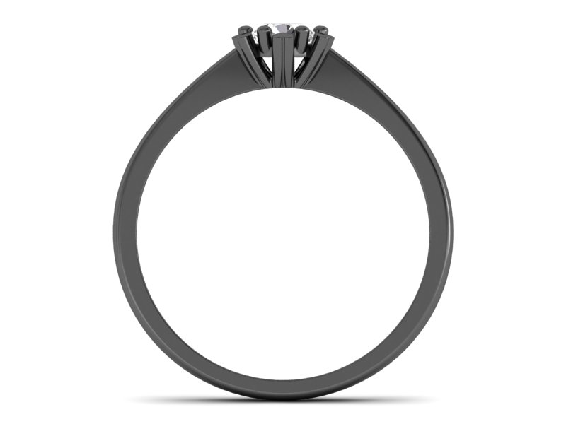Pierścionek zaręczynowy z diamentem czarne złoto - p16782cz - 2