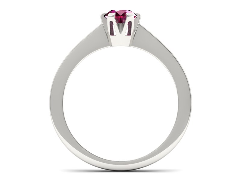 Wyjątkowy złoty pierścionek z rubinem białe złoto 585 - p16783br - 2