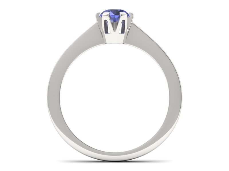 Pierścionek z tanzanitem brylantowy szlif białe złoto - p16783bt - 2